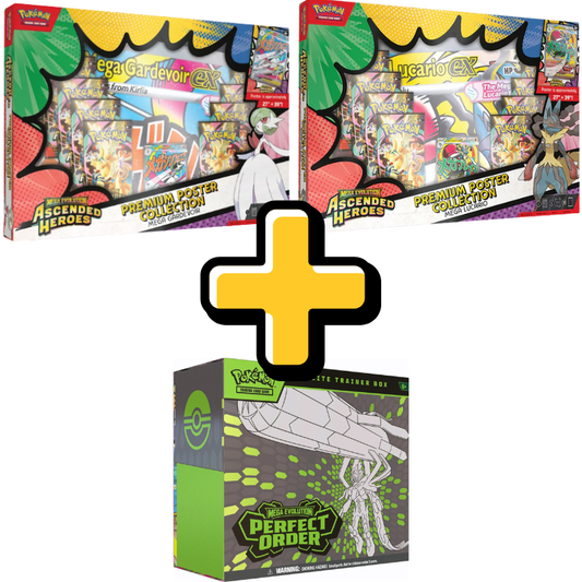 Combo - Ascended Heroes Poster Collection (PAR) + Perfect Order Elite Trainer Box - Ingles