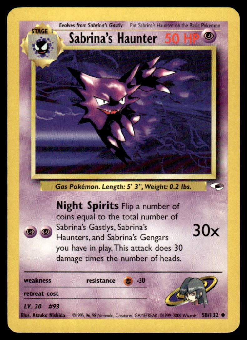 LP Sabrina’s Haunter 58 No Holo - Gym Heroes