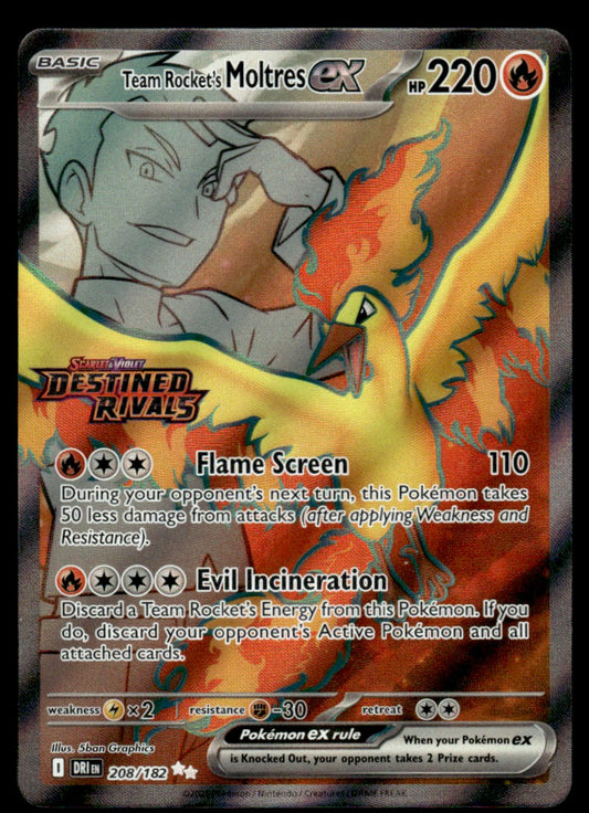 Team Rocket's Moltres ex (Stamped) 208/182 - Destined Rivals - Scarlet & Violet
