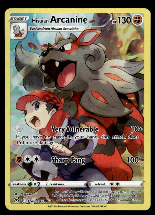 Hisuian Arcanine TG08/TG30 - Lost Origin - Trainer Gallery - Sword & Shield