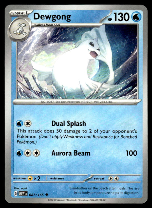 Dewgong 087/165 Uncomon - Scarlet & Violet - 151 - Scarlet & Violet