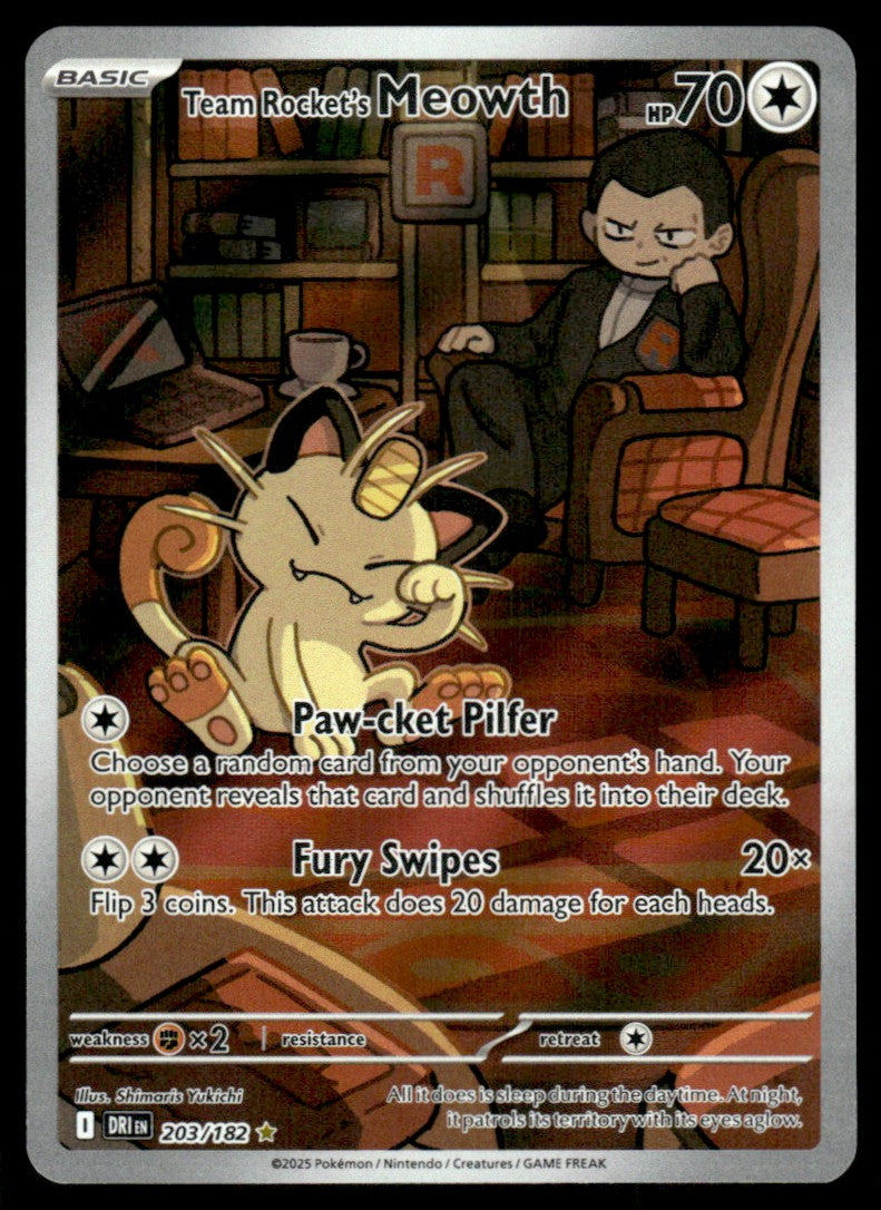 Team Rocket's Meowth 203/182 - Destined Rivals - Scarlet & Violet