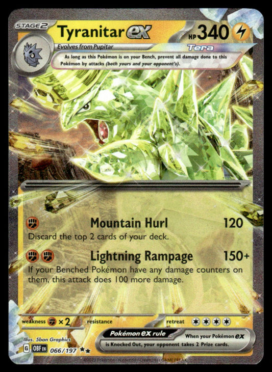 Tyranitar ex 066/197 - Obsidian Flames - Scarlet & Violet