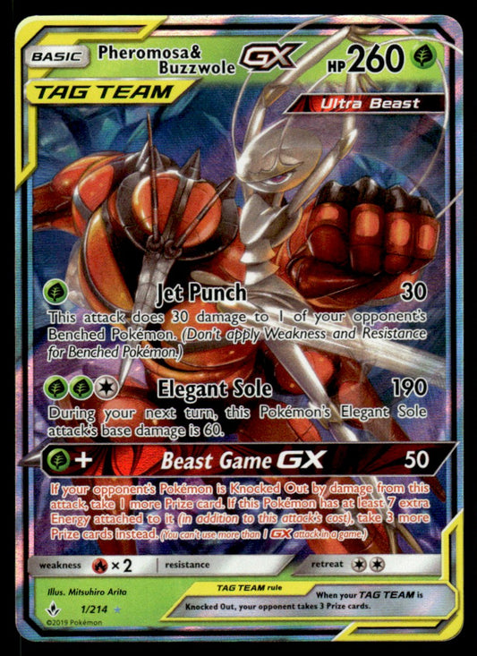 NM Pheromosa & Buzzwole-GX 1 - Unbroken Bonds