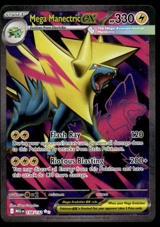 Mega Manectric ex 158/132 - Mega Evolution Base Set - Mega Evolution