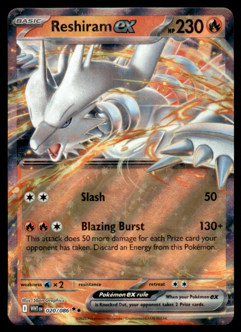 Reshiram ex 020/086 - White Flare - Scarlet & Violet