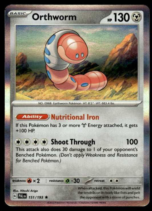 Orthworm 151/193 Holo - Paldea Evolved - Scarlet & Violet