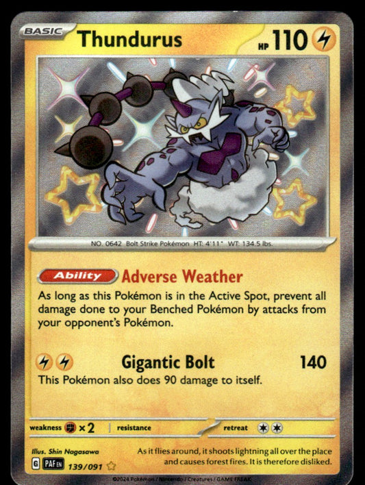 Thundurus 139/091 - Paldean Fates - Scarlet & Violet