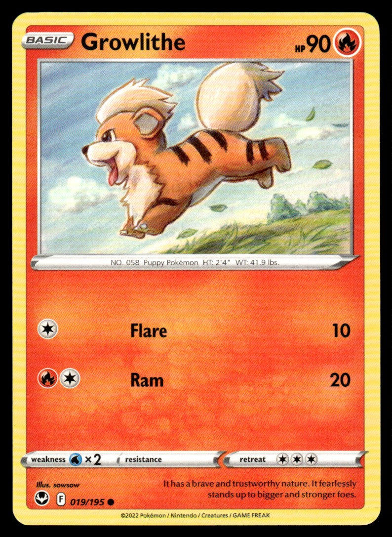 Growlithe 019/195 Comun - Silver Tempest - Sword & Shield