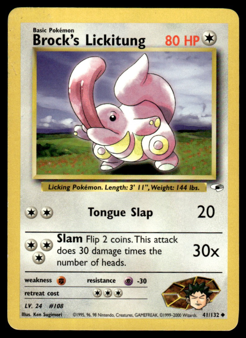 LP Brock’s Lickitung 41 No Holo - Gym Heroes