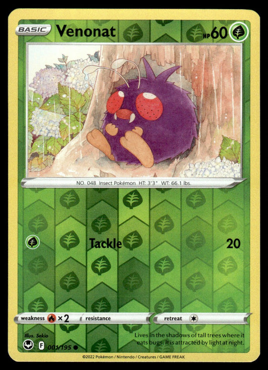 Venonat 001/195 Reverse - Silver Tempest - Sword & Shield