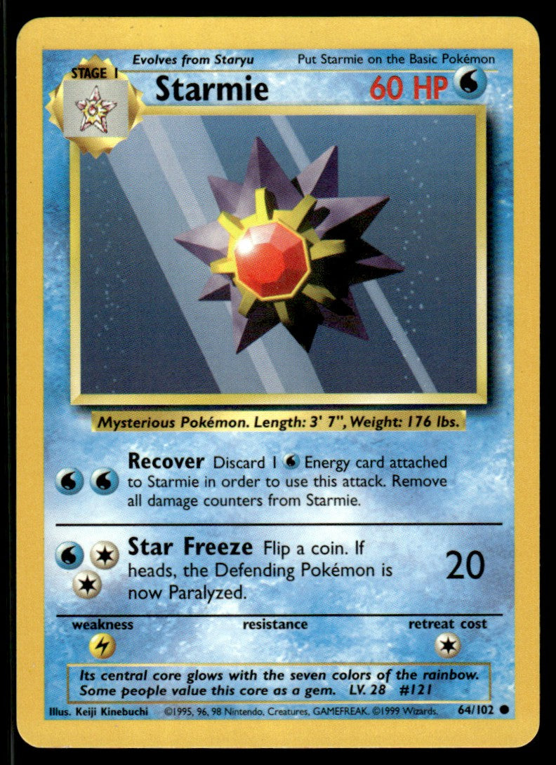 LP Starmie 64 No Holo - Base Set