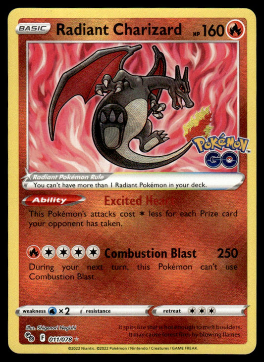 Radiant Charizard 011/078 - Pokémon GO - Sword & Shield