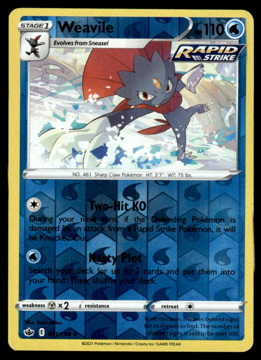 Weavile 031/198 Reverse - Chilling Reign - Sword & Shield