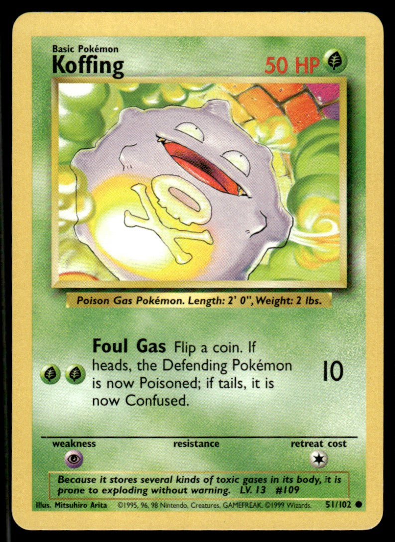 LP Koffing 51 No Holo - Base Set