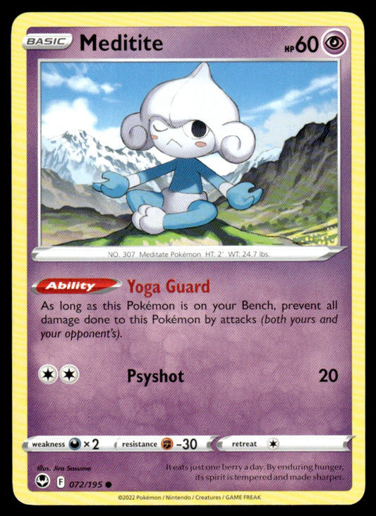 Meditite 072/195 Comun - Silver Tempest - Sword & Shield