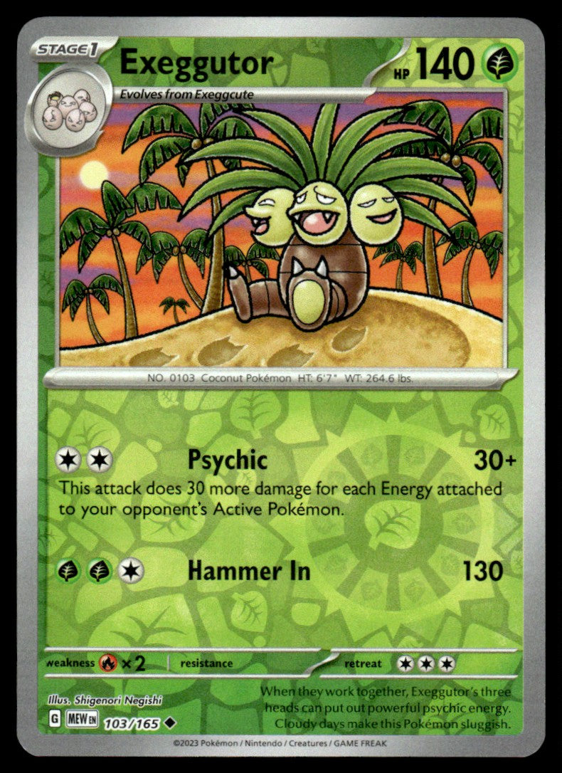 Exeggutor 103/165 Reverse - Scarlet & Violet - 151 - Scarlet & Violet