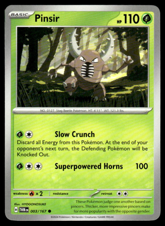 Pinsir 003/167 Comun - Twilight Masquerade - Scarlet & Violet