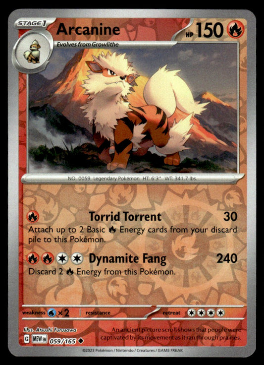 Arcanine 059/165 Reverse - Scarlet & Violet - 151 - Scarlet & Violet