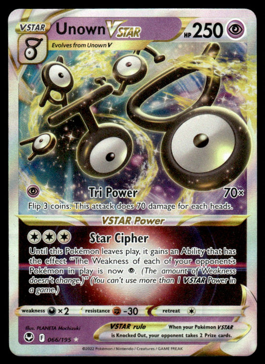 Unown VSTAR 066/195 - Silver Tempest - Sword & Shield