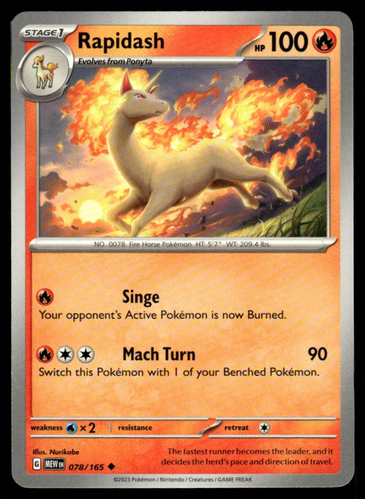Rapidash 078/165 Uncomon - Scarlet & Violet - 151 - Scarlet & Violet