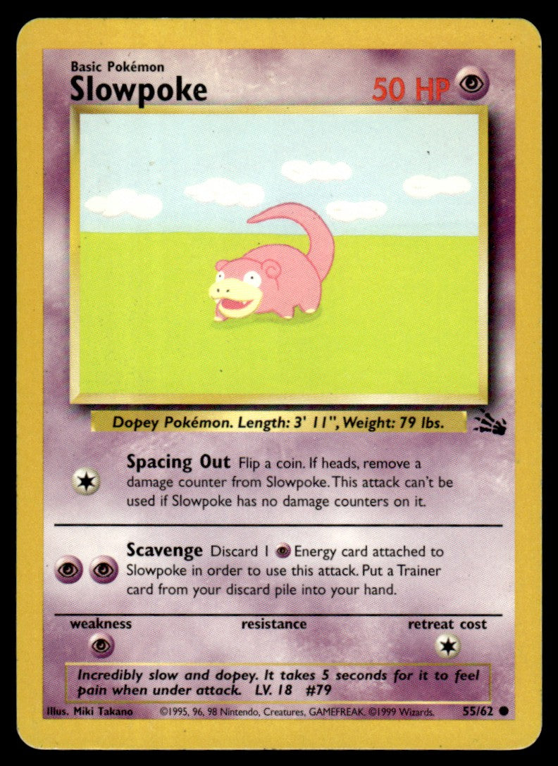 LP Slowpoke 55 No Holo - Fossil