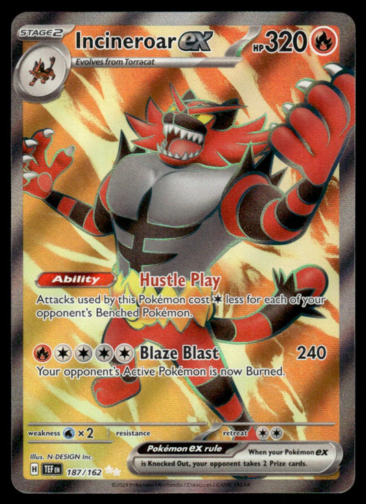 Incineroar ex 187/162 - Temporal Forces - Scarlet & Violet