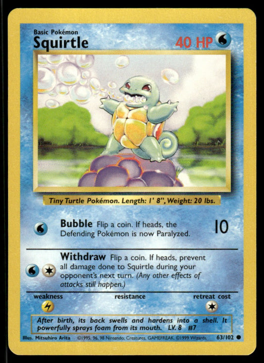 LP Squirtle 63 No Holo - Base Set