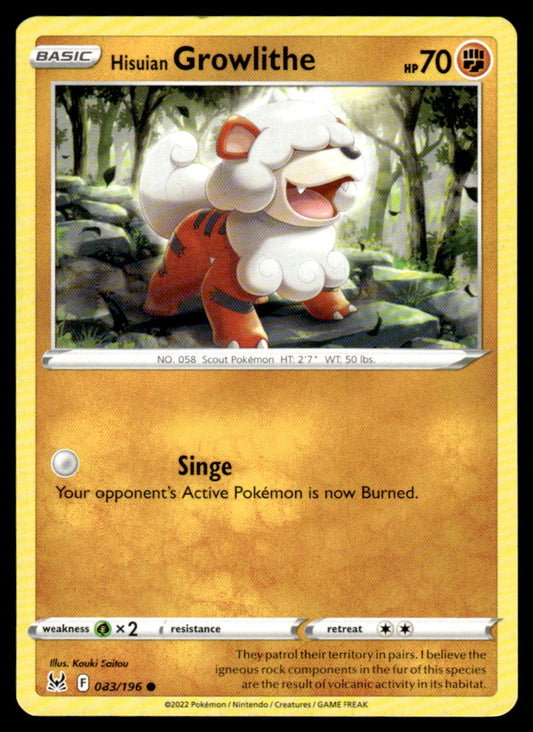 Hisuian Growlithe 083/196 Comun - Lost Origin - Sword & Shield