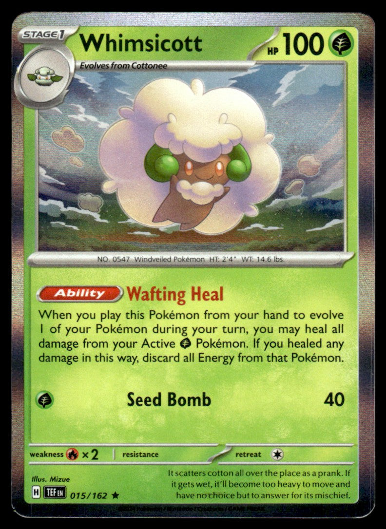 Whimsicott 015/162 Holo - Temporal Forces - Scarlet & Violet