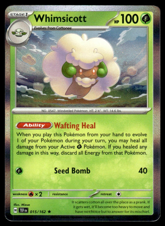 Whimsicott 015/162 Holo - Temporal Forces - Scarlet & Violet