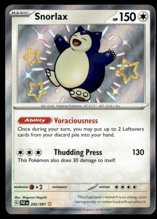 Snorlax 202/091 - Paldean Fates - Scarlet & Violet