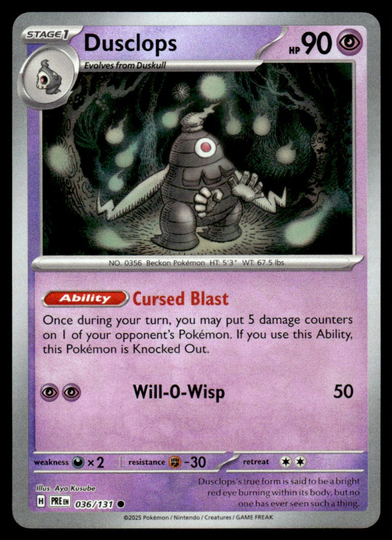 Dusclops (Master Ball Pattern) 036/131 - Prismatic Evolutions - Scarlet & Violet