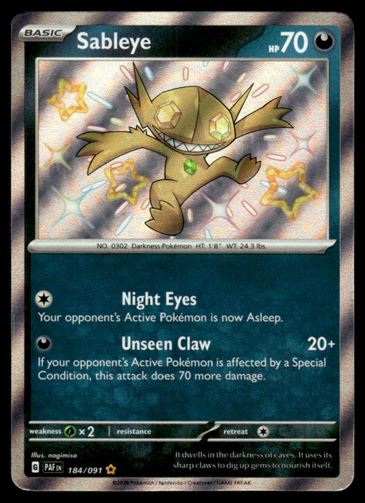 Sableye 184/091 - Paldean Fates - Scarlet & Violet