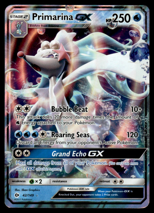 NM Primarina-GX 42 - Sun & Moon Base Set
