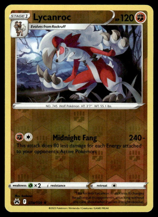 Lycanroc 074/159 Reverse - Crown Zenith - Sword & Shield