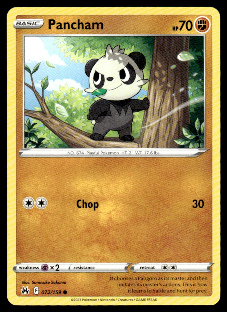 Pancham 072/159 Comun - Crown Zenith - Sword & Shield