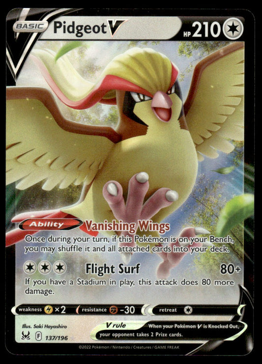 Pidgeot V 137/196 - Lost Origin - Sword & Shield