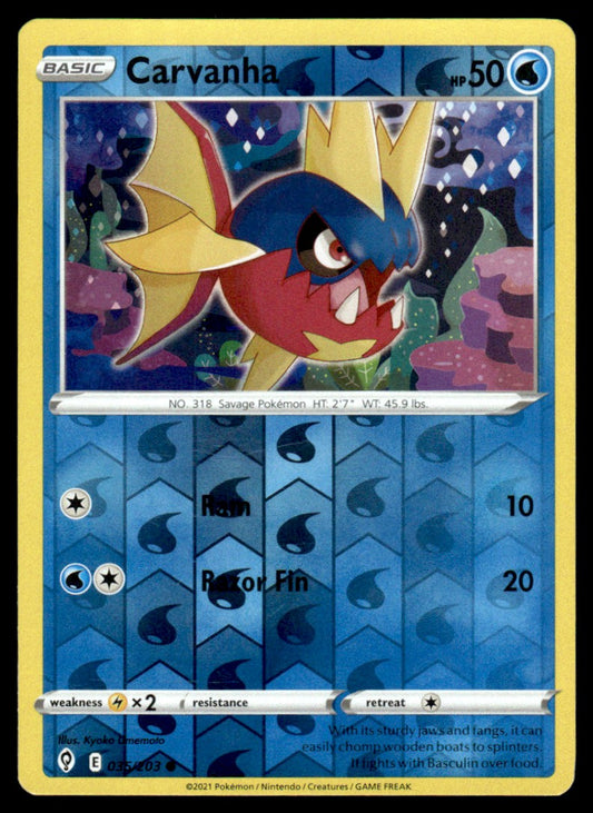 Carvanha 035/203 Reverse - Evolving Skies - Sword & Shield