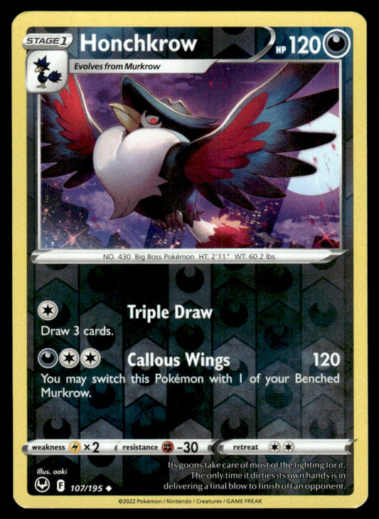 Honchkrow 107/195 Reverse - Silver Tempest - Sword & Shield