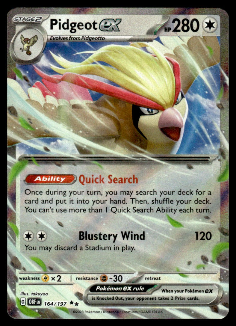 Pidgeot ex 164/197 - Obsidian Flames - Scarlet & Violet