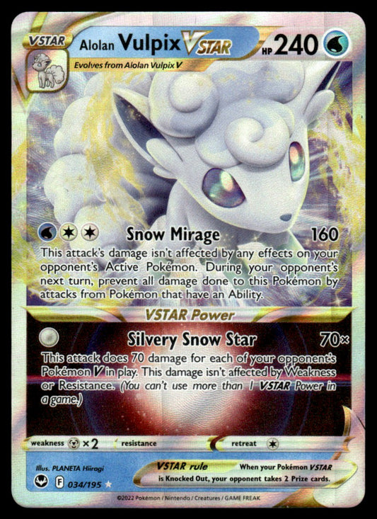 Alolan Vulpix VSTAR 034/195 - Silver Tempest - Sword & Shield