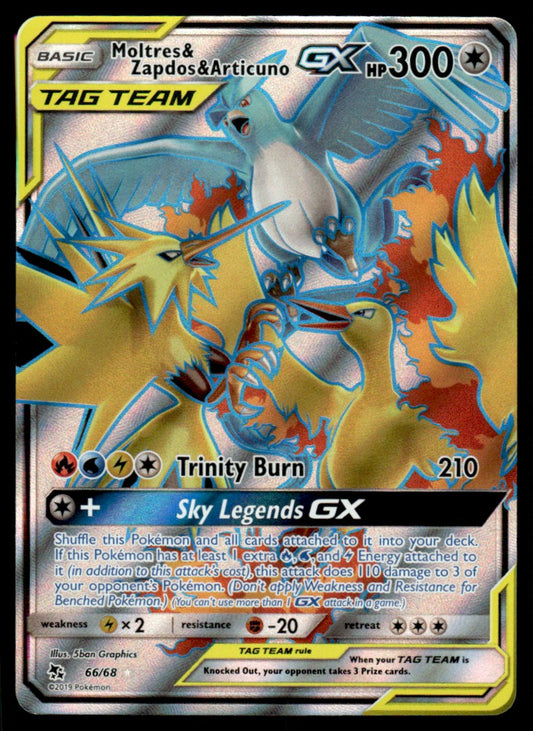 NM Moltres & Zapdos & Articuno-GX 66 - Hidden Fates