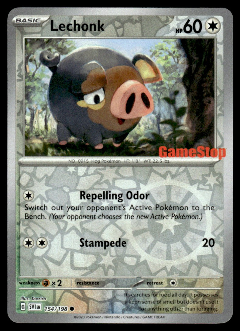 Lechonk (GameStop Stamp) 154/198 - Scarlet & Violet Base Set - Scarlet & Violet