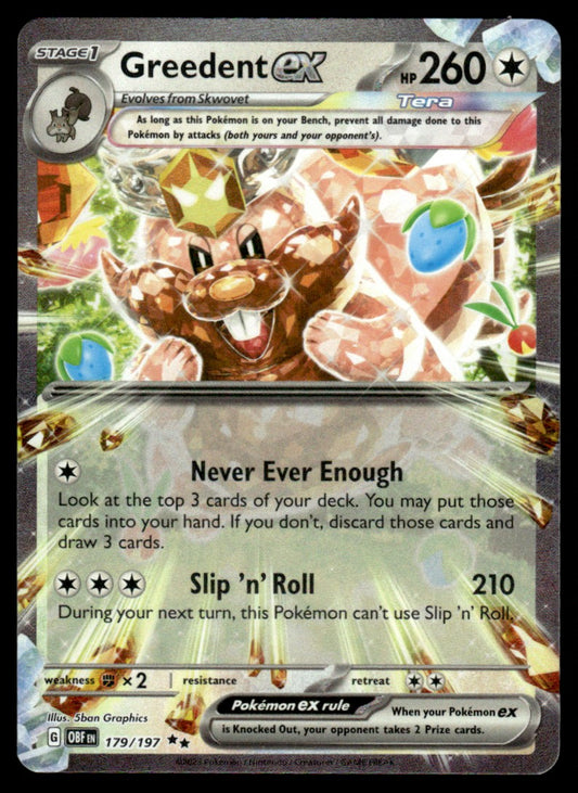 Greedent ex 179/197 - Obsidian Flames - Scarlet & Violet