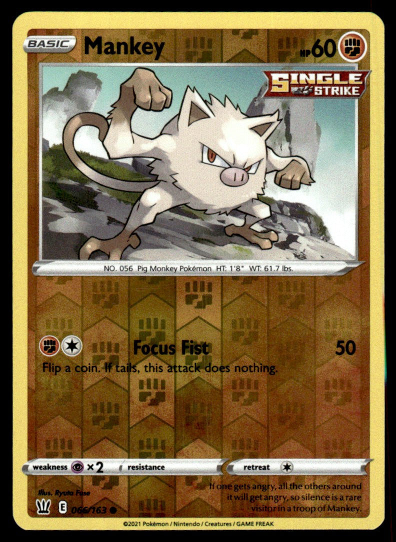 Mankey 066/163 Reverse - Battle Styles - Sword & Shield