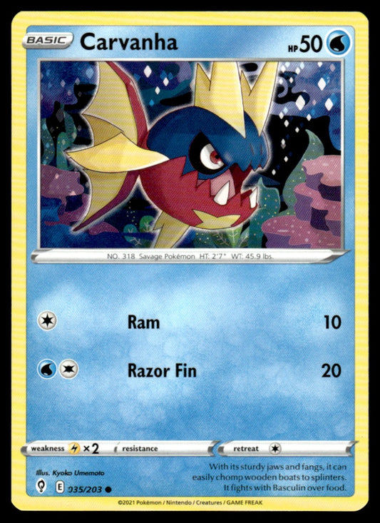 Carvanha 035/203 Comun - Evolving Skies - Sword & Shield