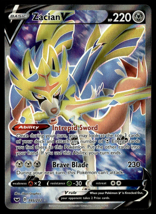 Zacian V 195/202 - Sword & Shield Base Set - Sword & Shield