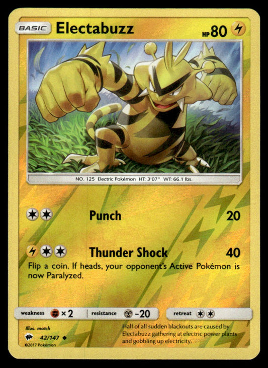 NM - Electabuzz 42 - Reverse - Burning Shadows