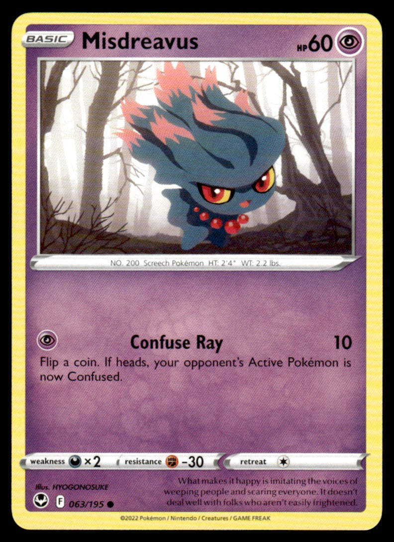 Misdreavus 063/195 Comun - Silver Tempest - Sword & Shield